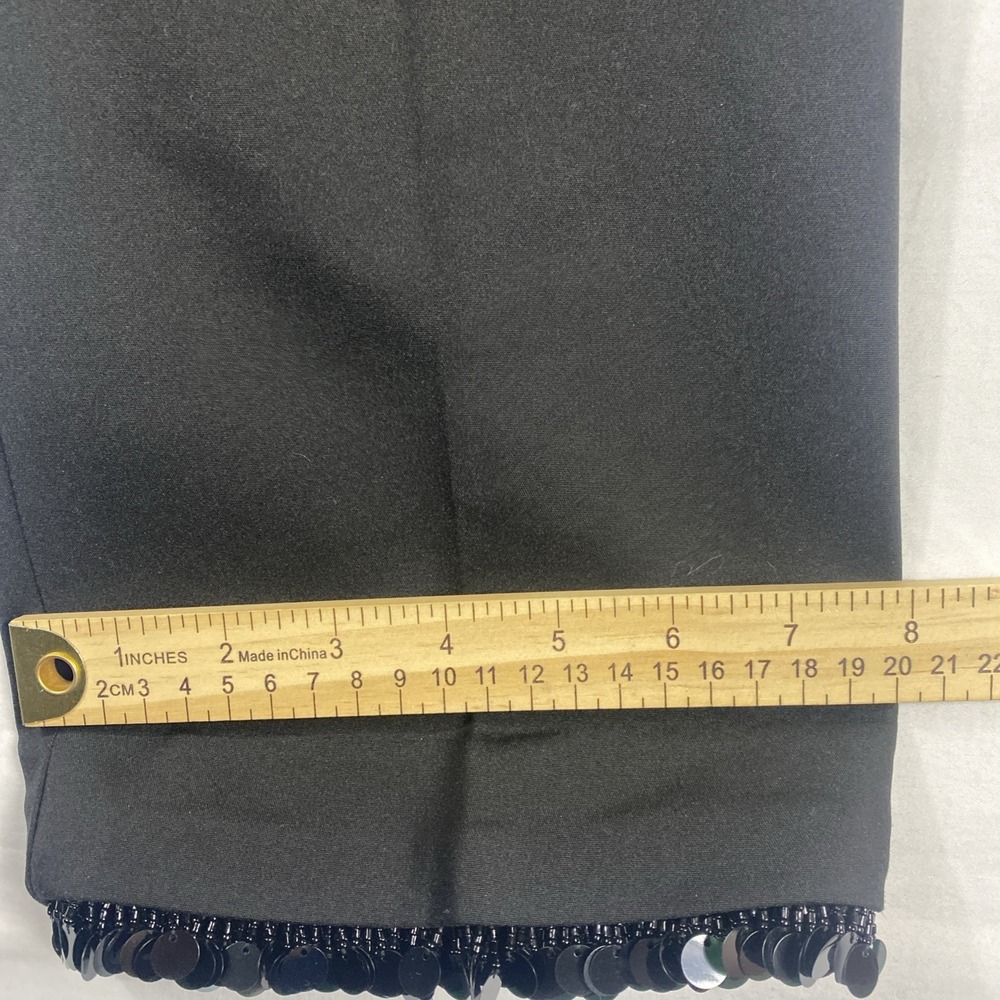 Chicos Black Size3 Sequined Hem Ankle Twill - Picture 3 of 16